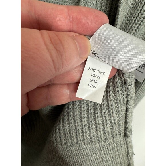 Banana Republic Medium Cardigan Sweater Gray Chunky Ribbed Knit Open Front - Picture 7 of 9